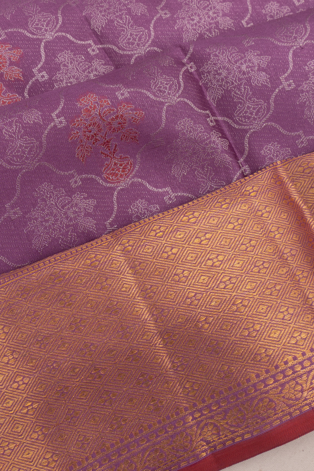Taranga Kanchi Silk Jaal And Butta Lavender Saree