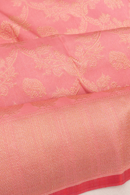 Taranga Kanchi Silk Jaal And Butta Baby Pink Saree