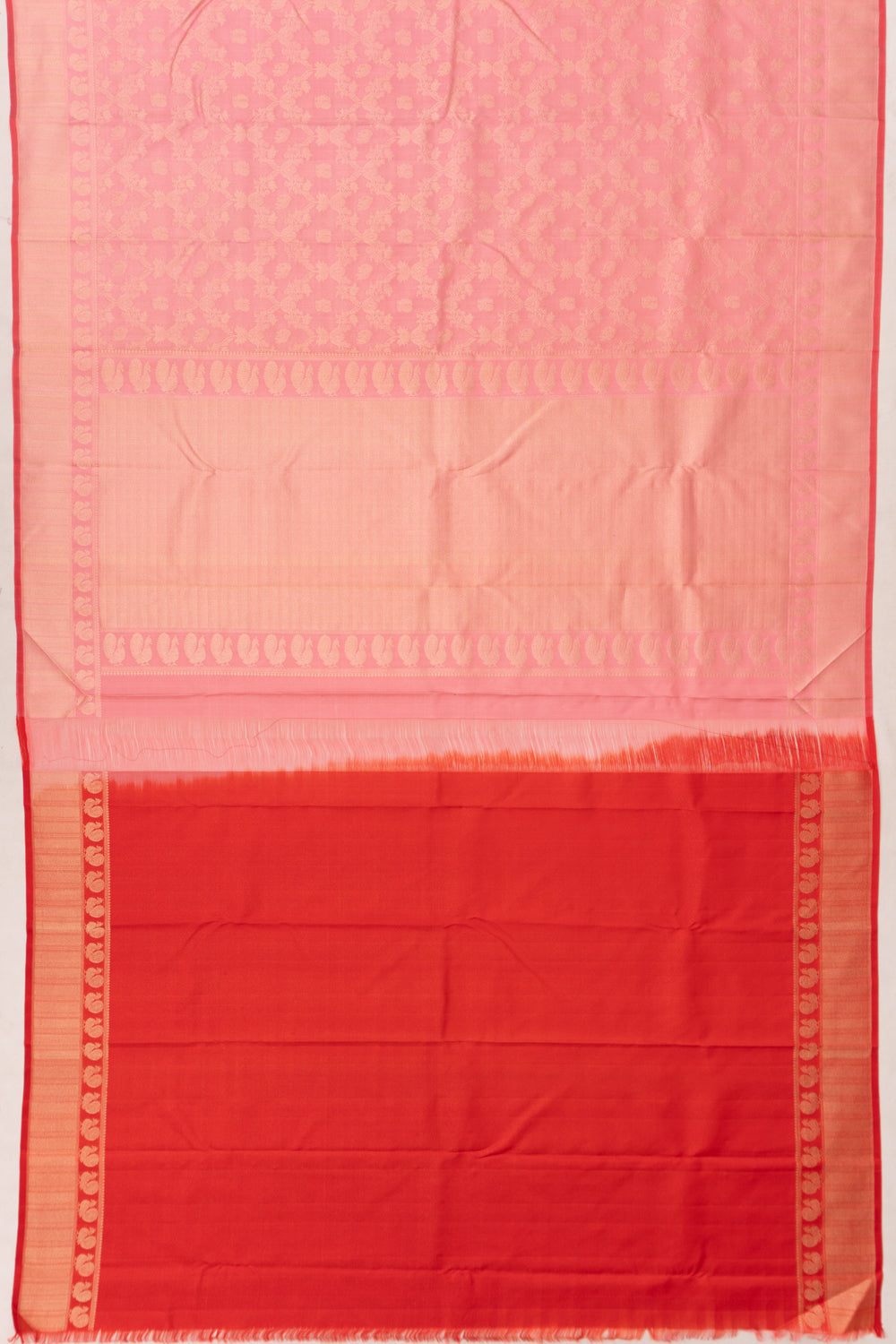 Taranga Kanchi Silk Jaal And Butta Baby Pink Saree