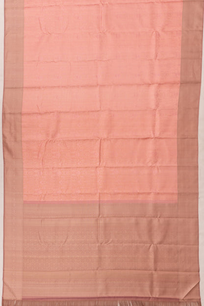 Taranga Kanchi Silk Brocade Peach Saree