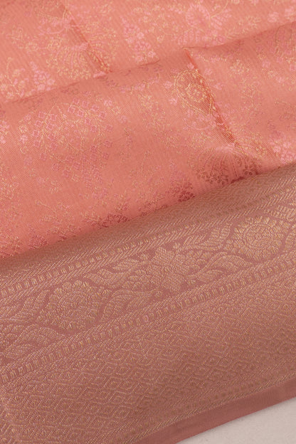 Taranga Kanchi Silk Brocade Peach Saree