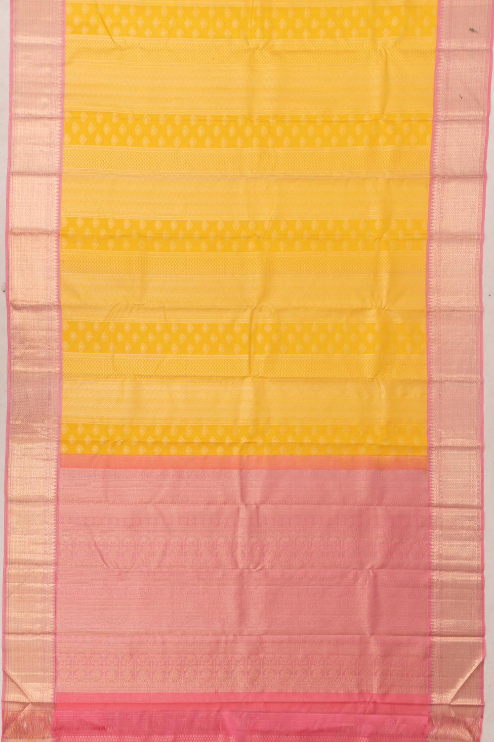 Taranga Kanchi Silk Brocade Yellow Saree