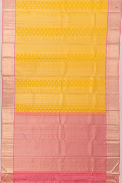 Taranga Kanchi Silk Brocade Yellow Saree