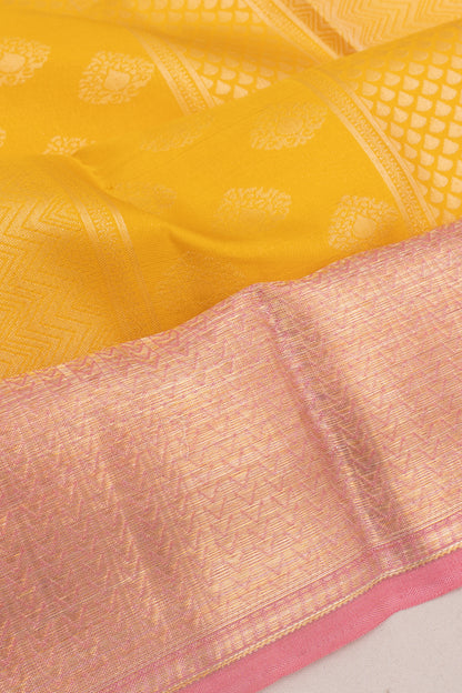 Taranga Kanchi Silk Brocade Yellow Saree