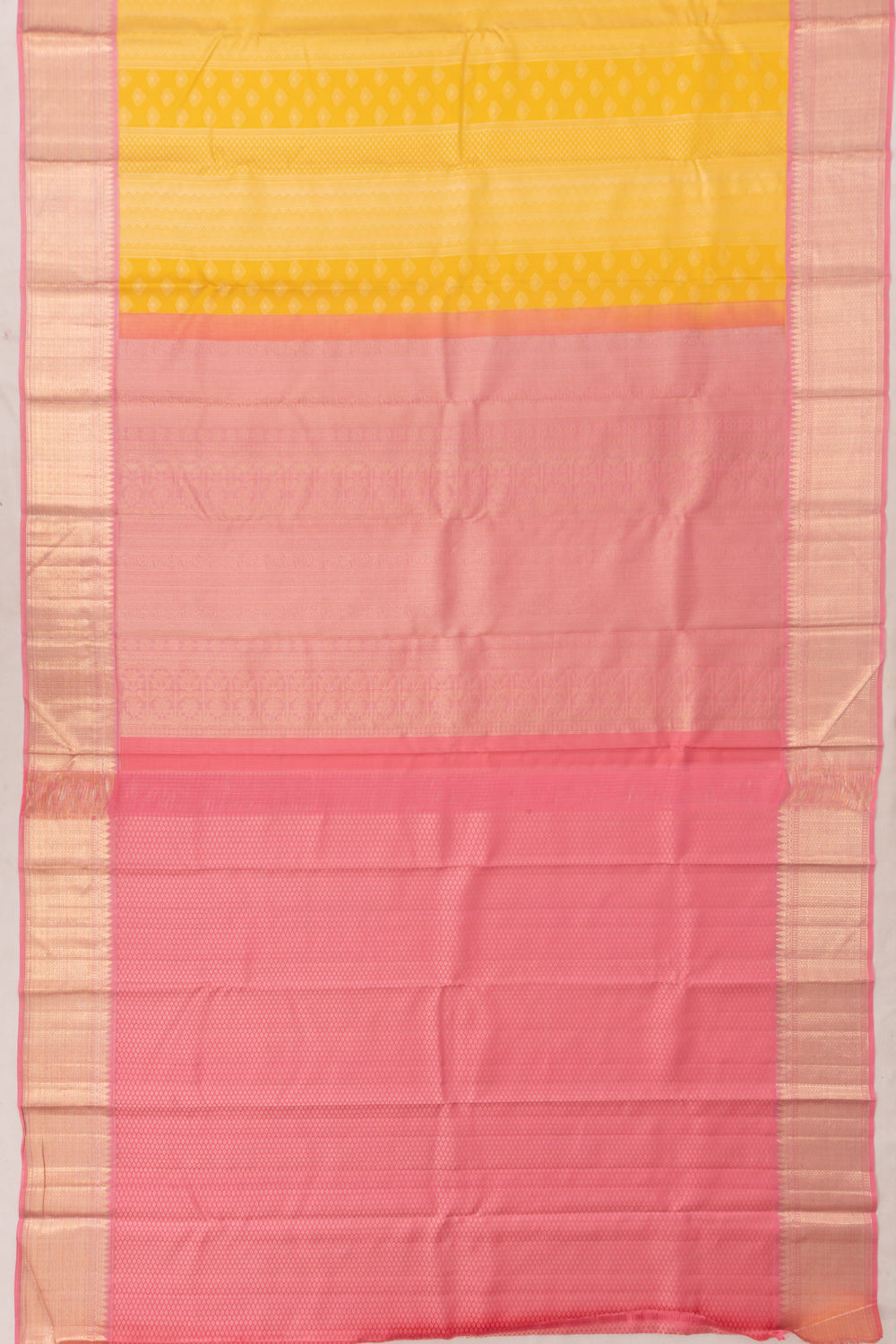 Taranga Kanchi Silk Brocade Yellow Saree