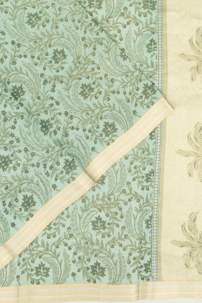 Banarasi Katan Silk Tissue Floral Printed And Butta Pastel G