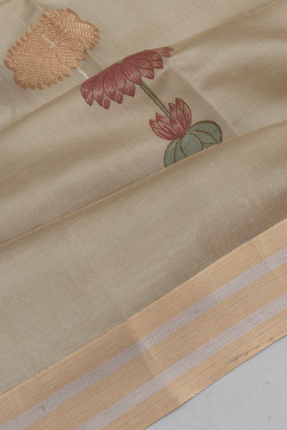 Banarasi Katan Silk Tissue Butta Grey Saree