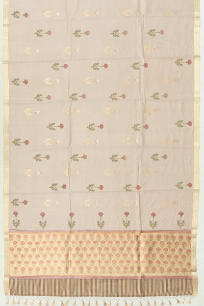 Banarasi Katan Silk Tissue Butta Cream Saree