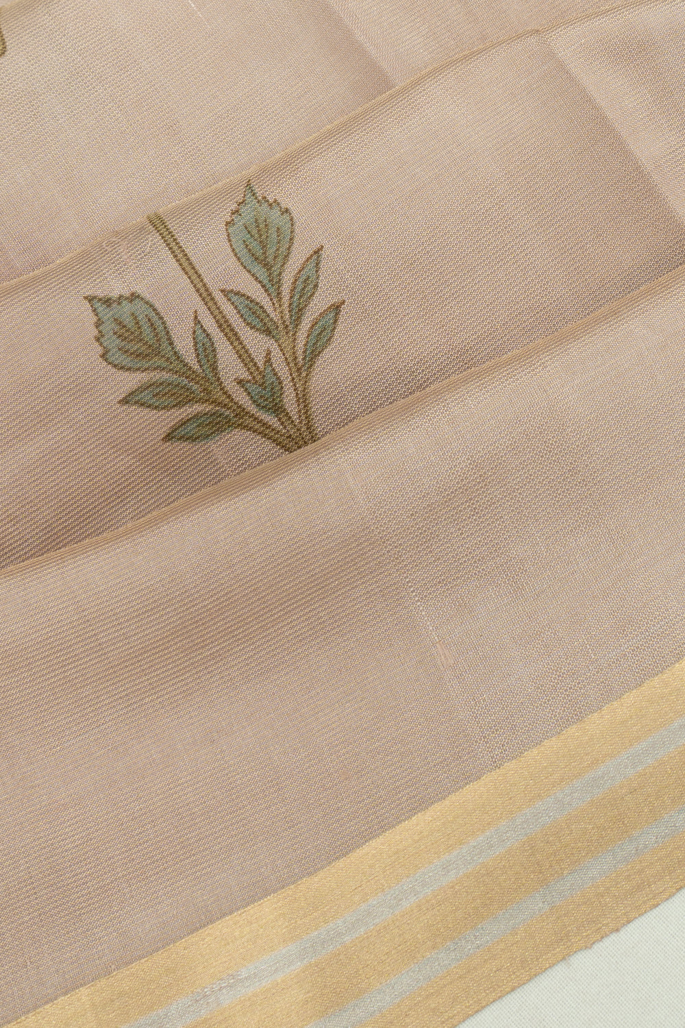 Banarasi Katan Silk Tissue Butta Cream Saree
