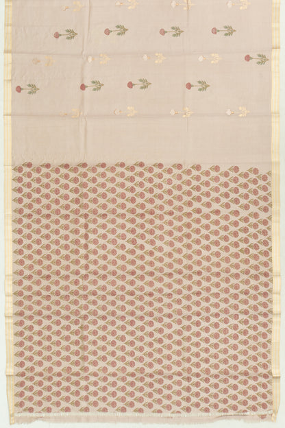 Banarasi Katan Silk Tissue Butta Cream Saree