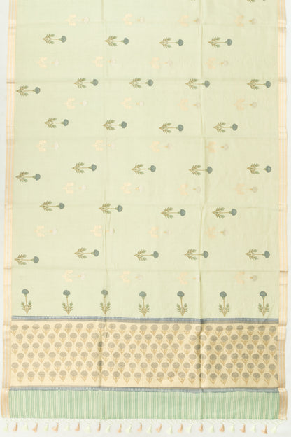 Banarasi Katan Silk Tissue Butta Pista Green Saree