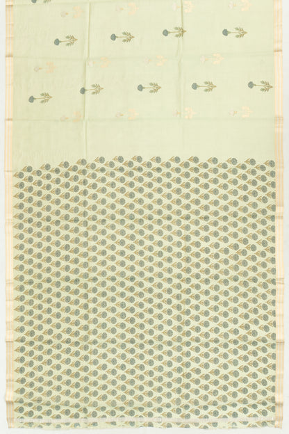 Banarasi Katan Silk Tissue Butta Pista Green Saree