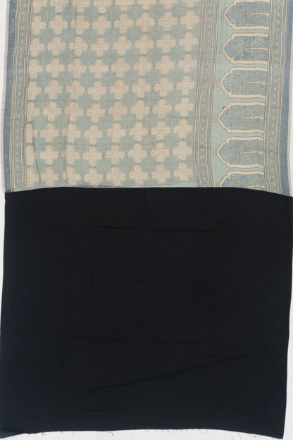 Kota Cotton Ajrak Printed Pastel Blue Saree