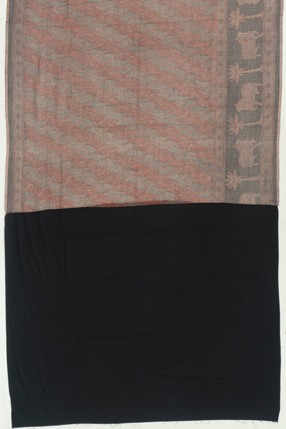 Kota Cotton Ajrak Printed Brown Saree