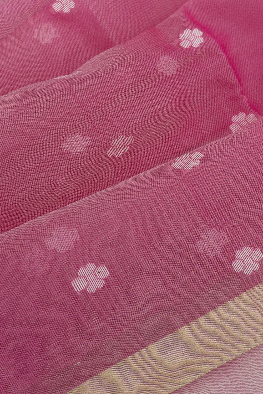 Dhakai Kora Organza Jamdani Butta Pink Saree