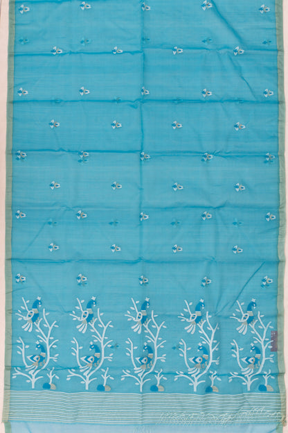 Dhakai Kora Organza Jamdani Butta Sky Blue Saree