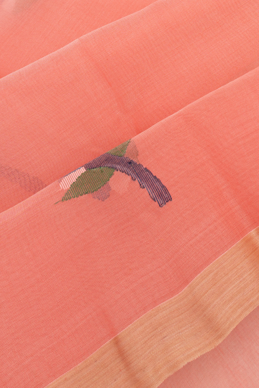 Dhakai Kora Organza Jamdani Butta Peach Saree