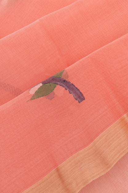 Dhakai Kora Organza Jamdani Butta Peach Saree