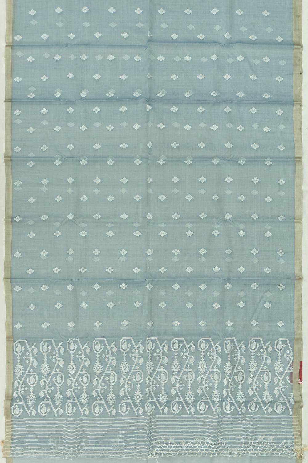 Dhakai Kora Organza Jamdani Butta Grey Saree