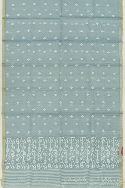 Dhakai Kora Organza Jamdani Butta Grey Saree