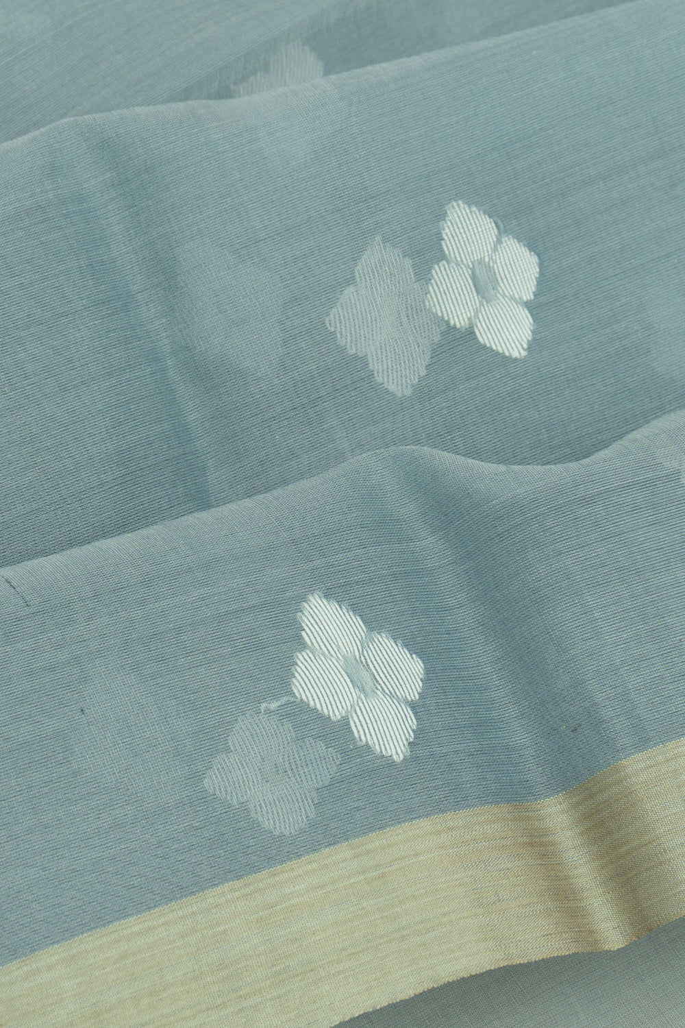 Dhakai Kora Organza Jamdani Butta Grey Saree