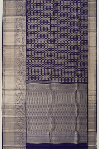 Kanchipuram Silk Brocade Dark Blue Saree