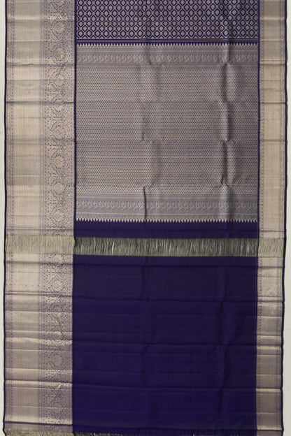 Kanchipuram Silk Brocade Dark Blue Saree