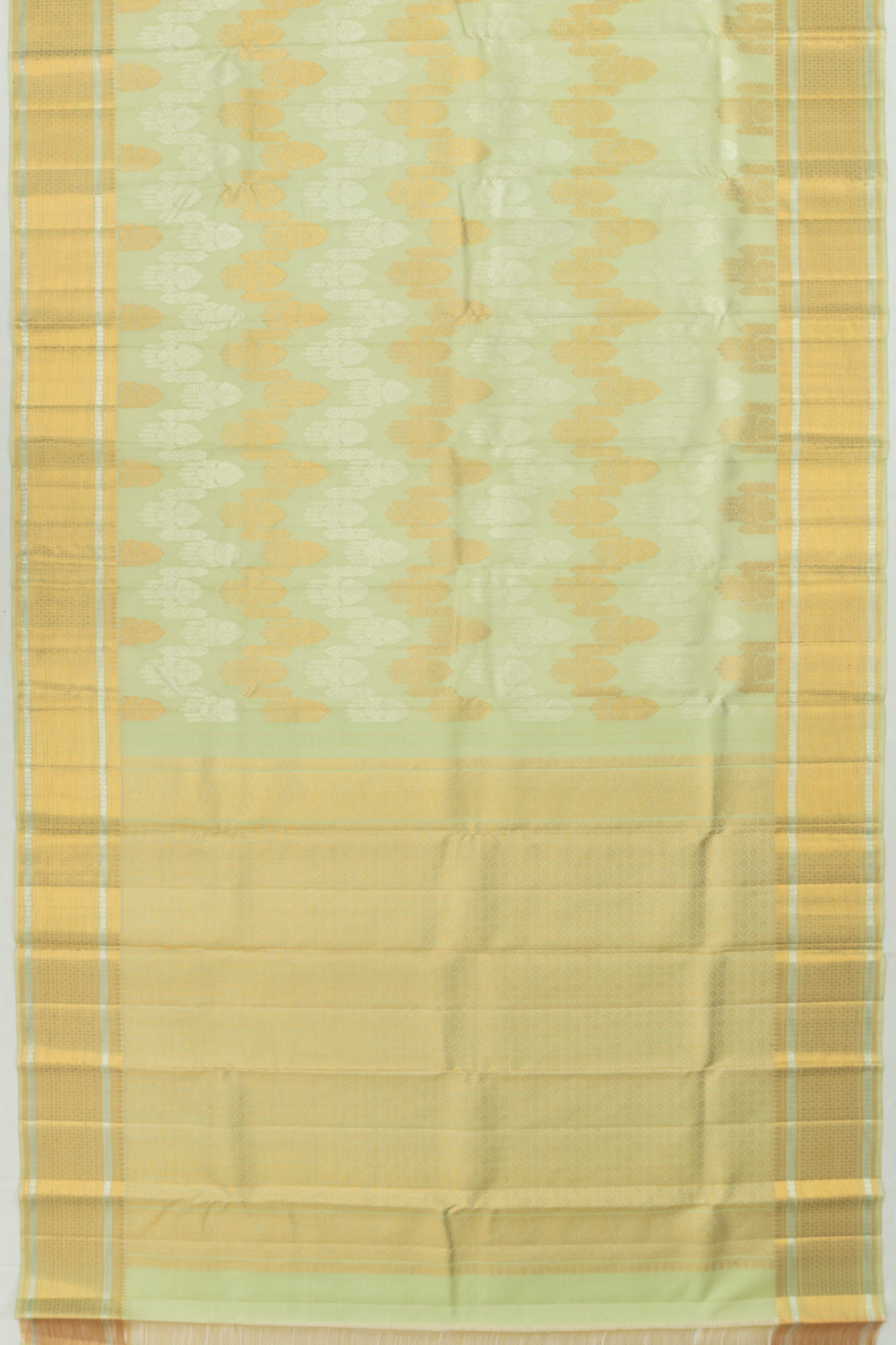 Kanchipuram Silk Jaal Pista Green Saree
