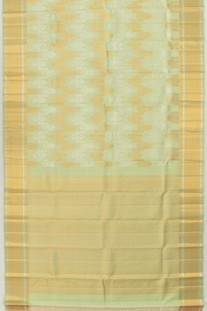 Kanchipuram Silk Jaal Pista Green Saree