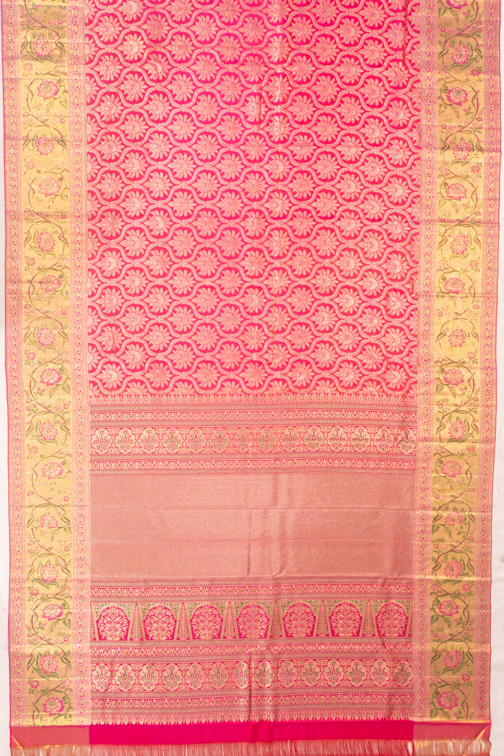 Kanchipuram Silk Brocade Pink Saree