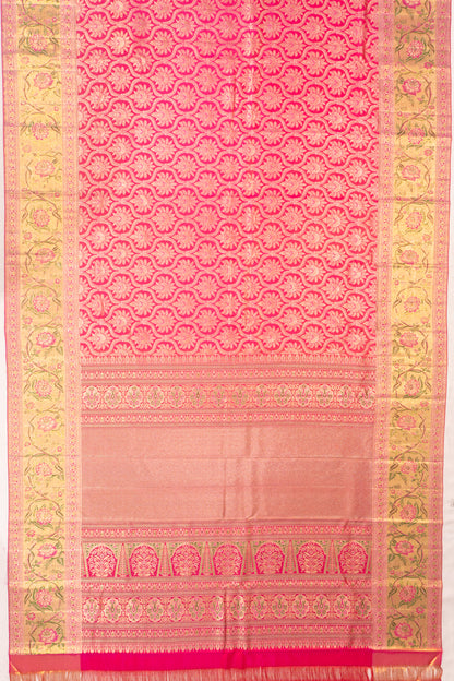 Kanchipuram Silk Brocade Pink Saree