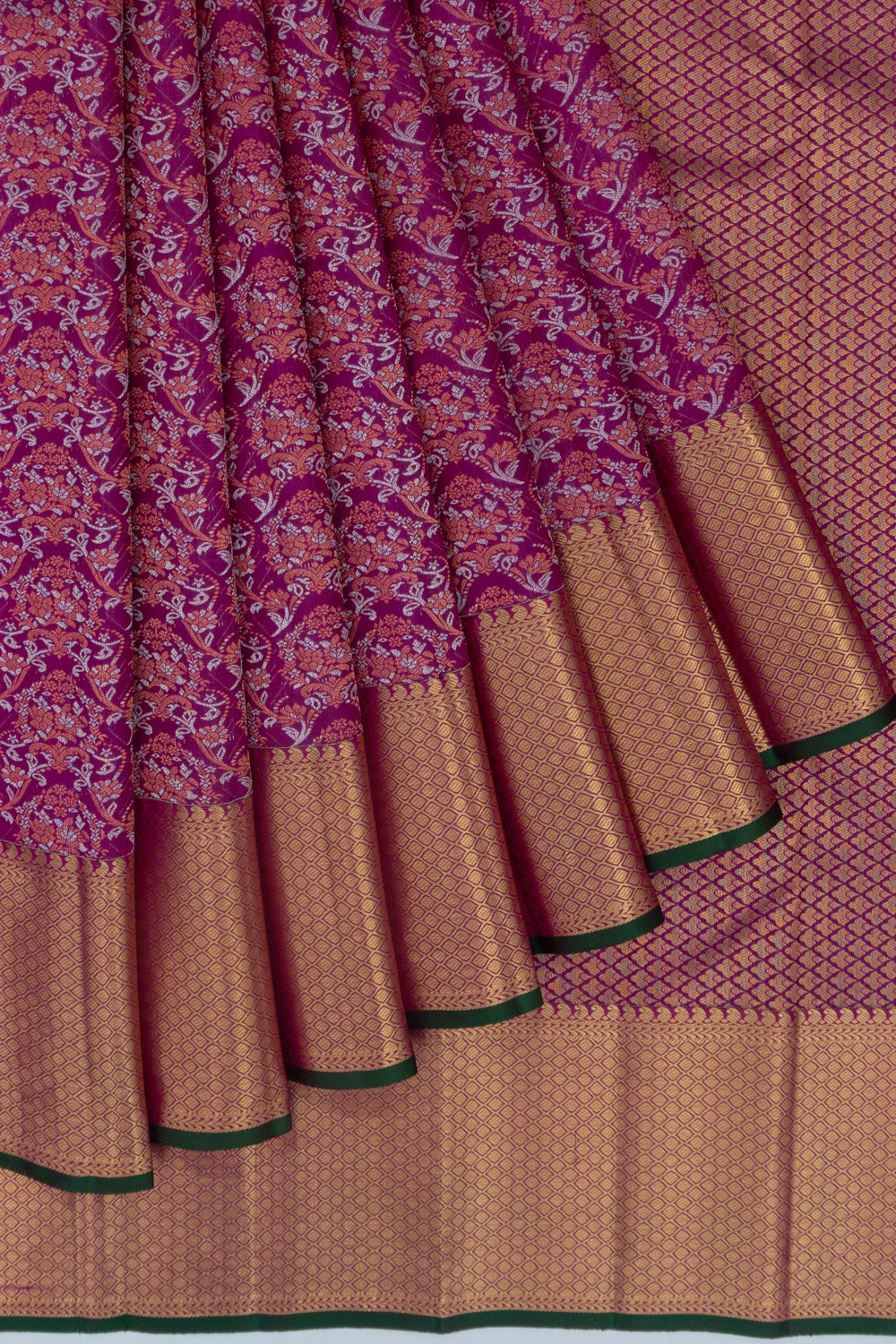 Kanchipuram Silk Brocade Purple Saree