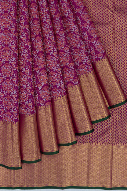 Kanchipuram Silk Brocade Purple Saree