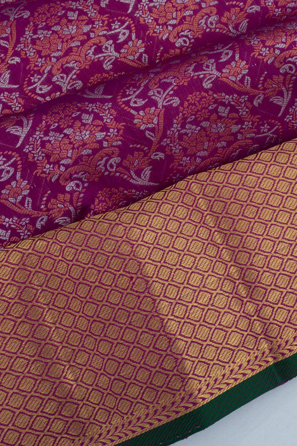 Kanchipuram Silk Brocade Purple Saree
