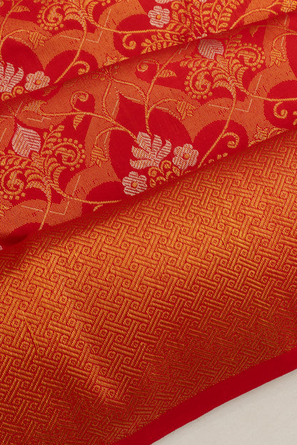 Kanchipuram Silk Brocade Red Saree
