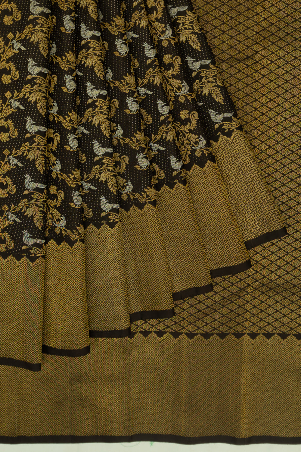 Kanchipuram Silk Brocade Black Saree