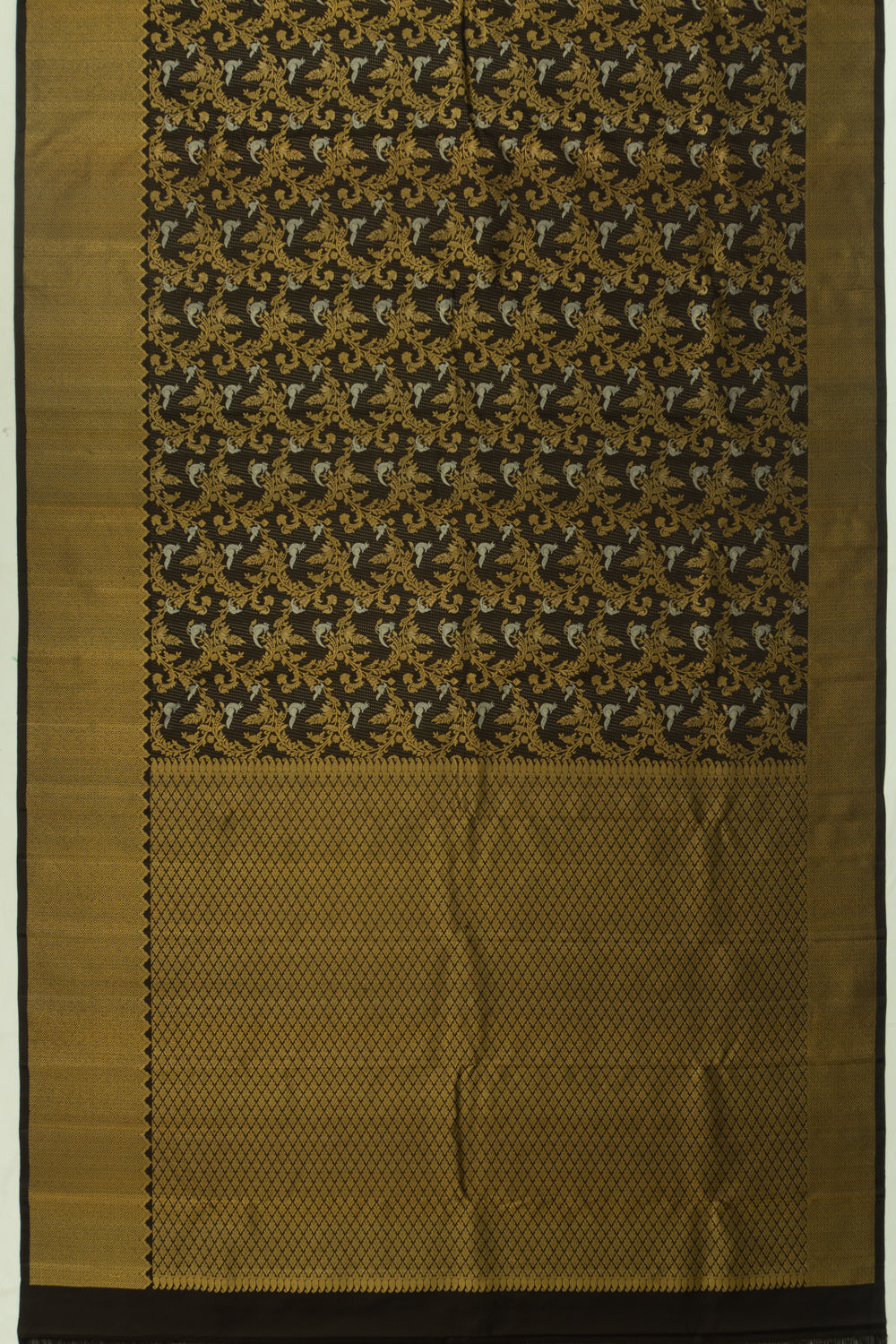 Kanchipuram Silk Brocade Black Saree