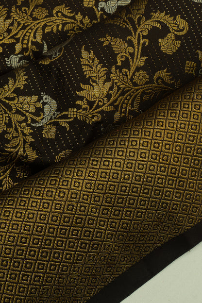 Kanchipuram Silk Brocade Black Saree