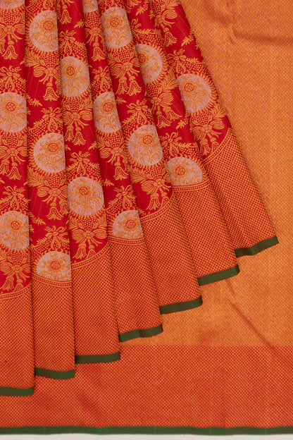 Kanchipuram Silk Brocade Red Saree