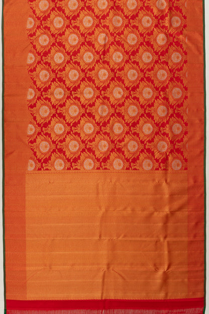 Kanchipuram Silk Brocade Red Saree