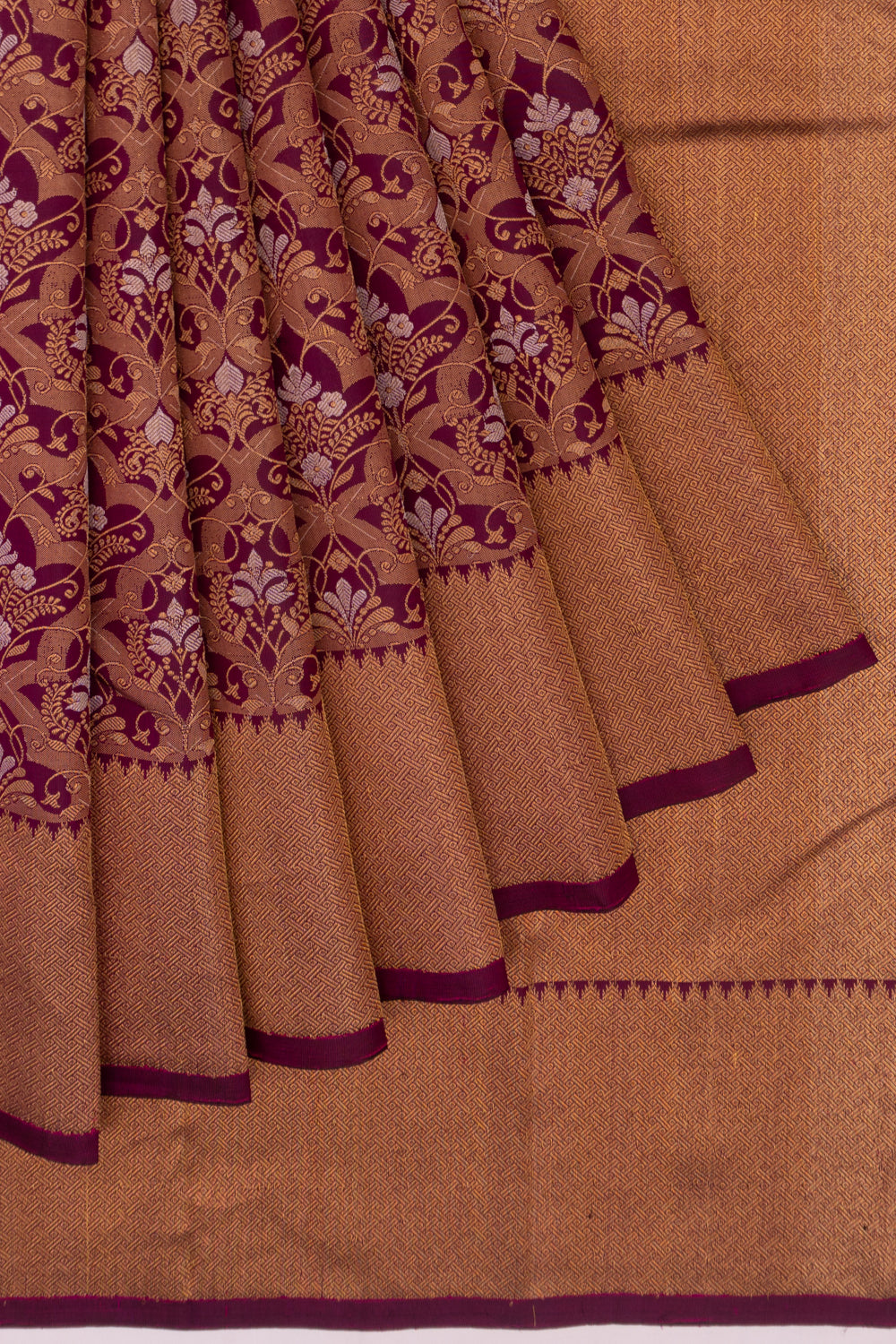 Kanchipuram Silk Brocade Purple Saree