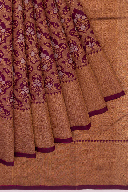 Kanchipuram Silk Brocade Purple Saree