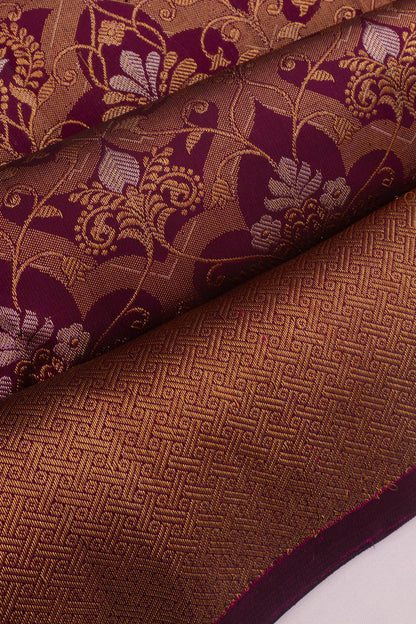 Kanchipuram Silk Brocade Purple Saree
