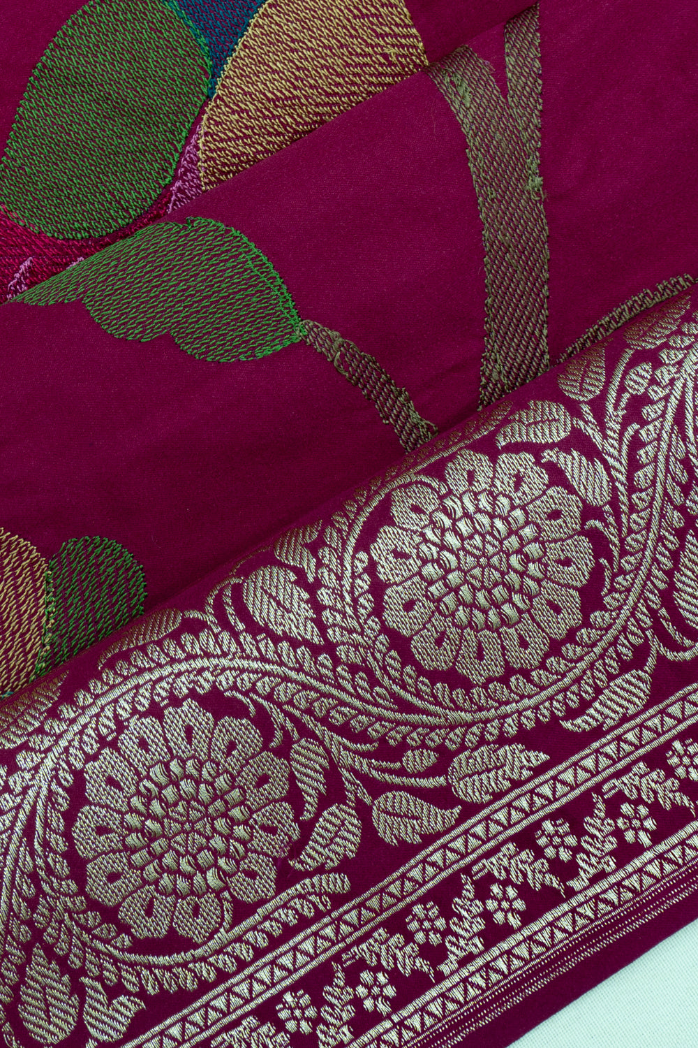 Banarasi Satin Embroidery Purple Saree