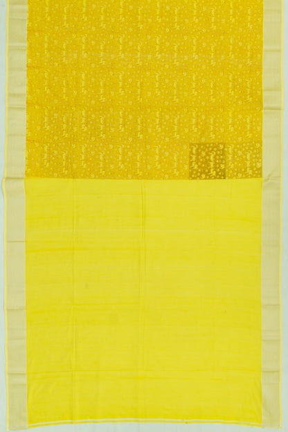 Chanderi Cotton Printed Yellow Saree