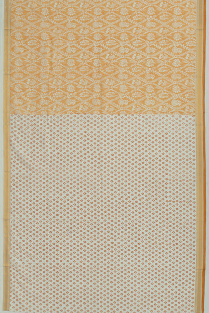 Chanderi Cotton Floral Printed Mustard Yellow Saree