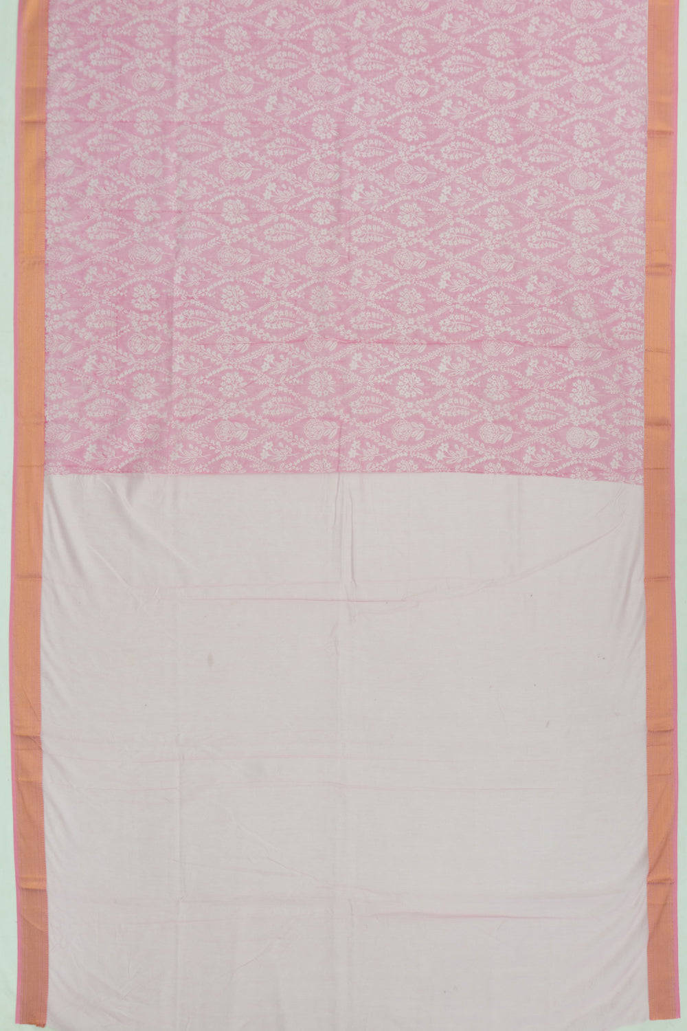 Chanderi Cotton Floral Printed Pink Saree