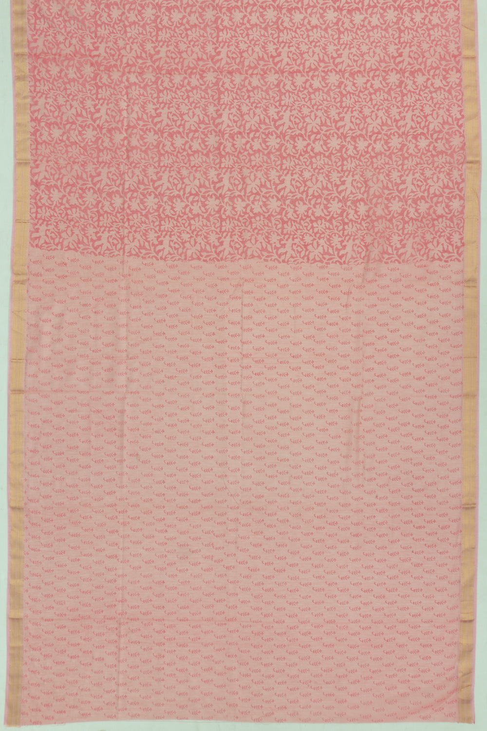 Chanderi Cotton Floral Printed Pink Saree