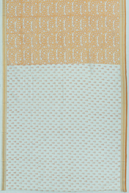 Chanderi Cotton Printed Mustard Yellow Saree