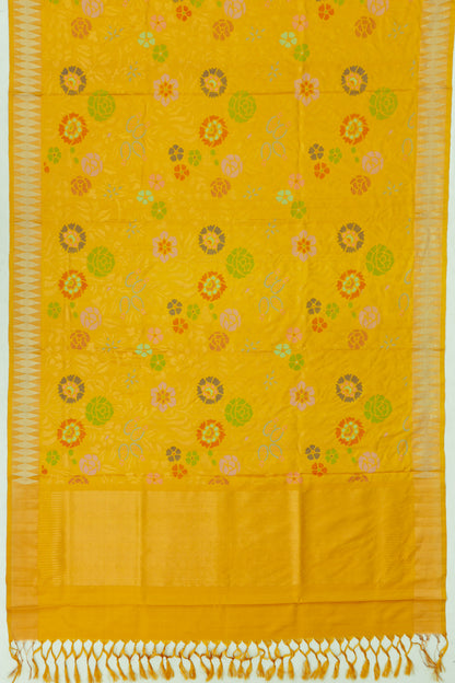 Uppada Silk All Over Jamdani Mustard Yellow Saree